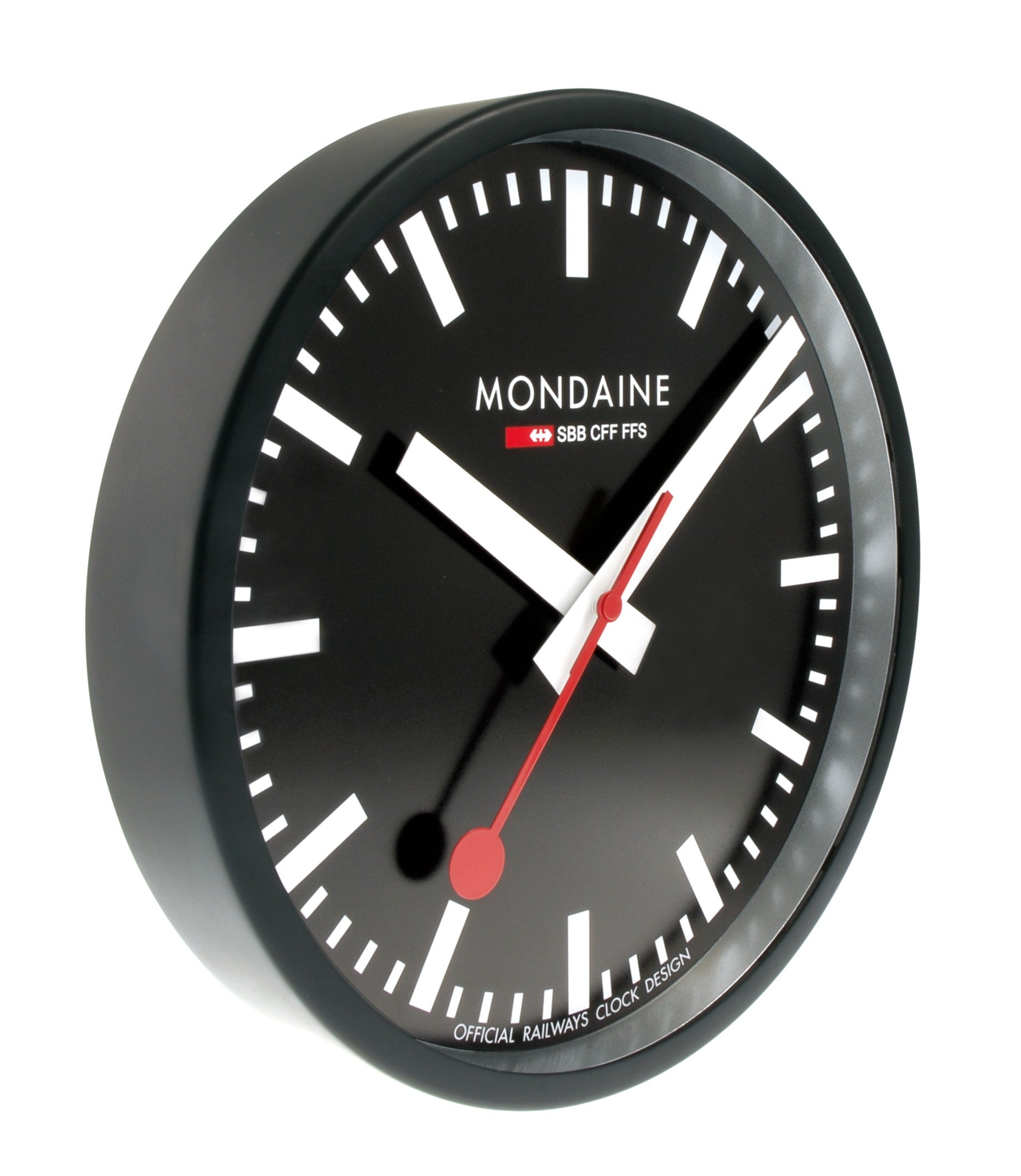 Mondaine Parete Nero 25cm orologio silenzioso