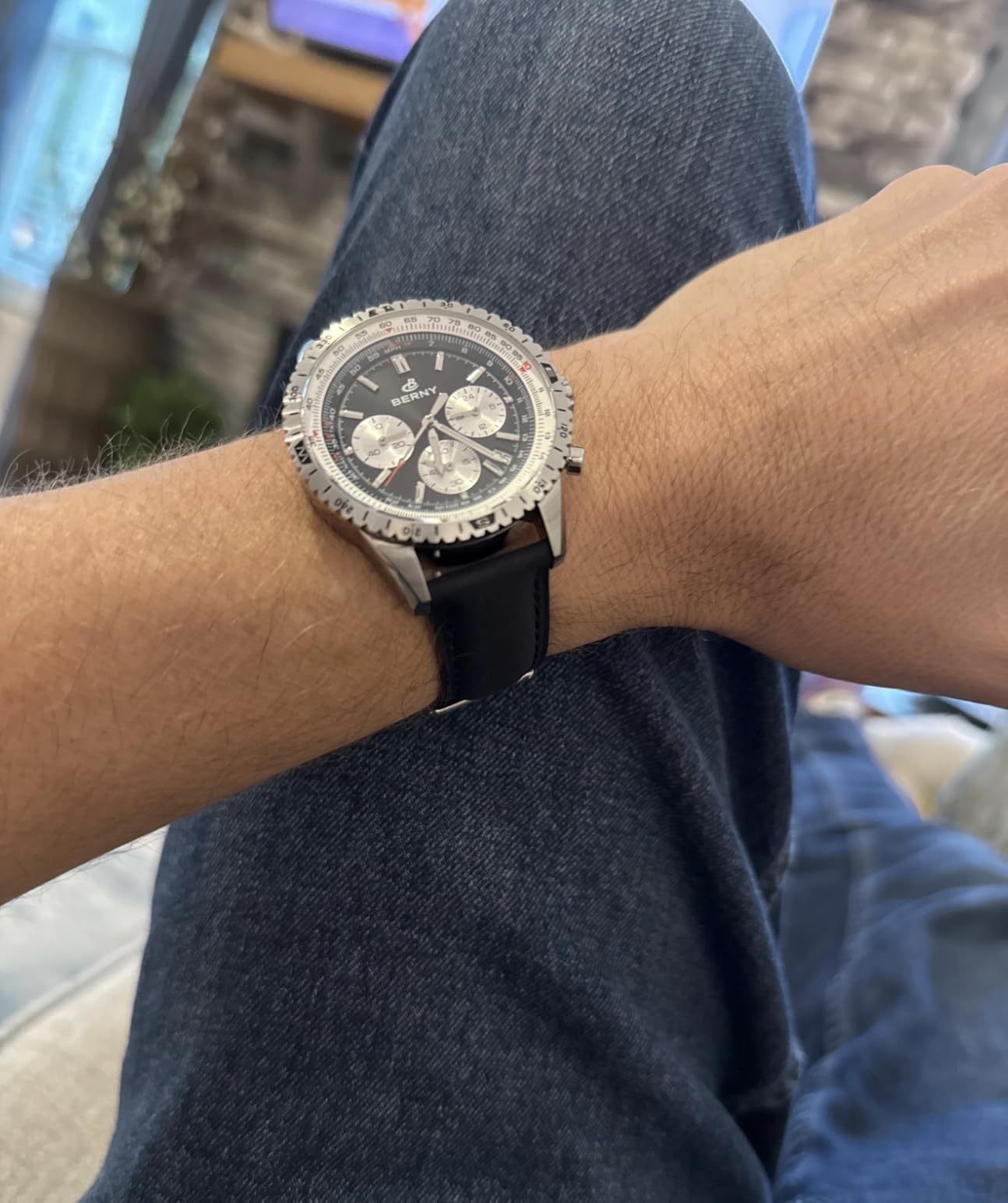 Berny Cronografo Orologio Uomo Bianco Impermeabile