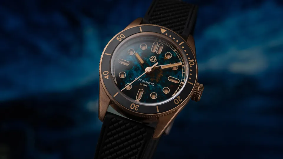 Selten Salvage Bronze Blue Cave orologio bronzo