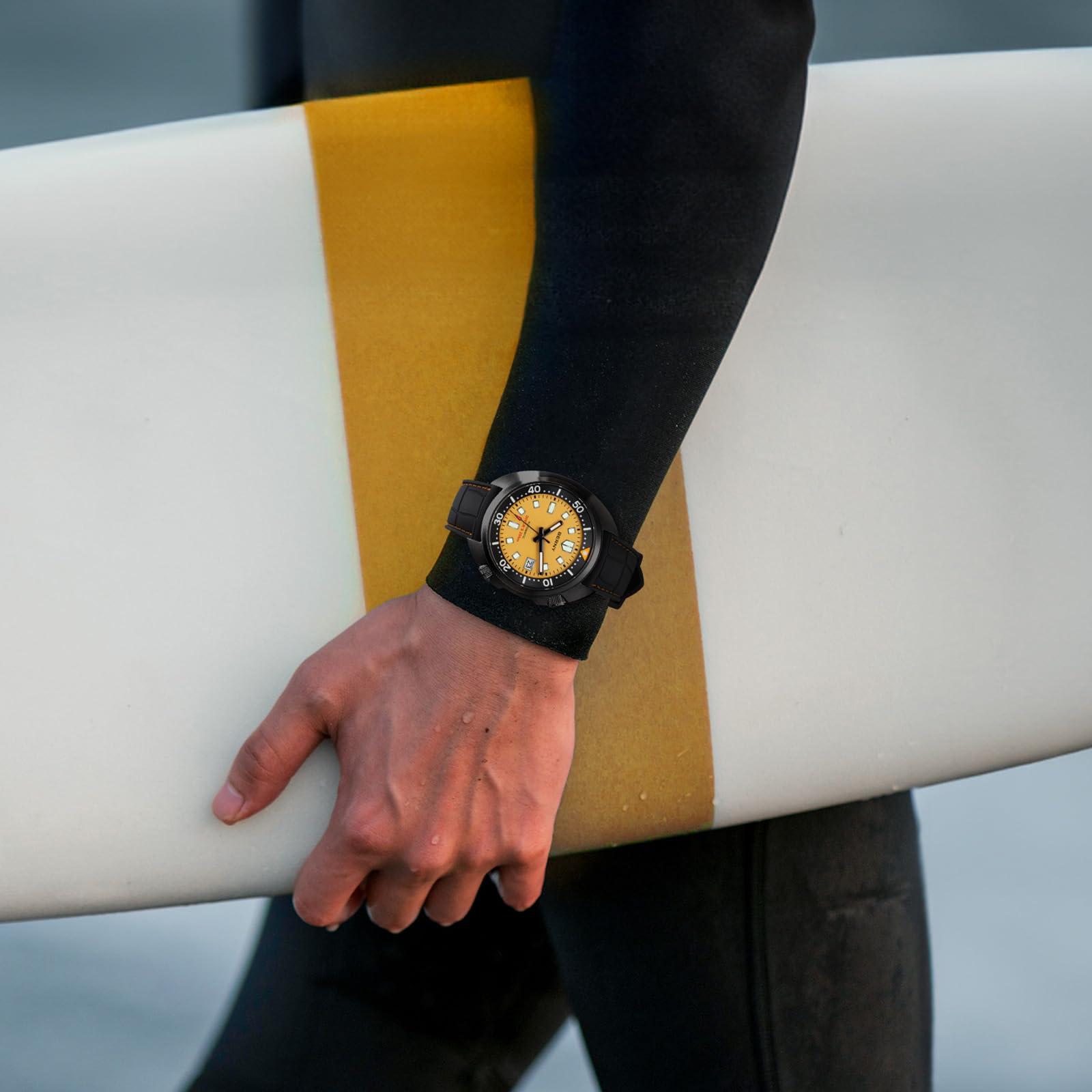 Berny Diver orologio automatico uomo giallo 200M