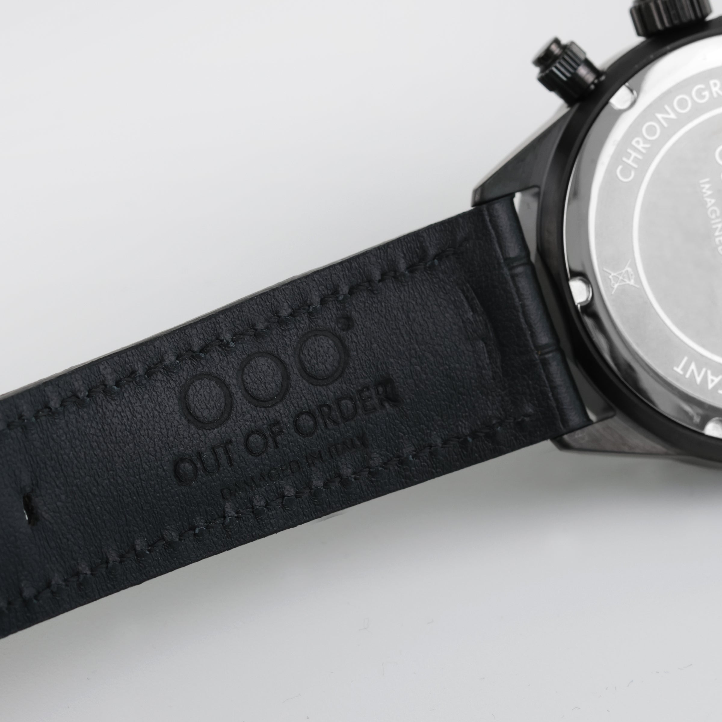 Out Of Order Night Ops orologio cronografo nero pelle 42 mm