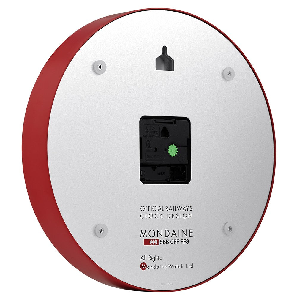 Mondaine Orologio da Parete Rosso 25 cm al Quarzo