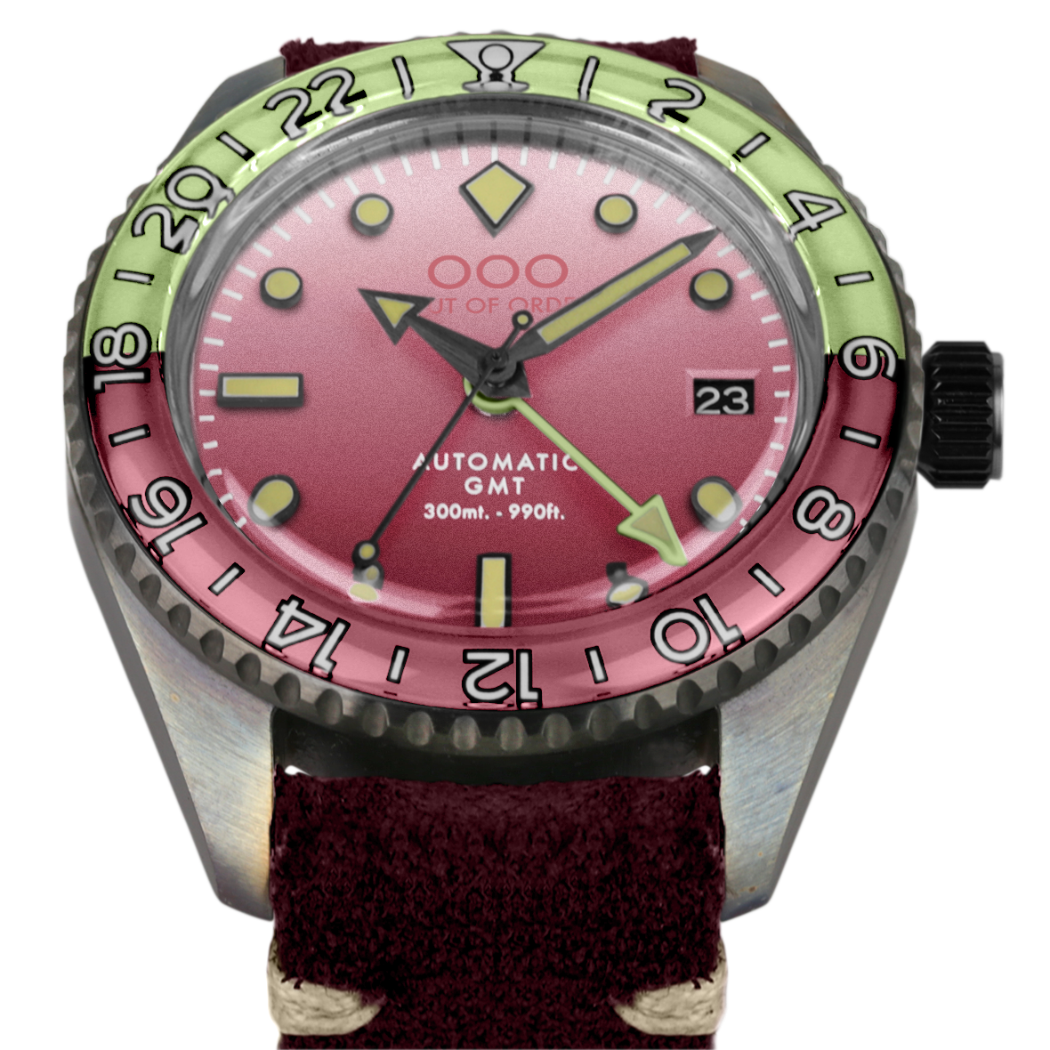 Out Of Order Cosmopolitan GMT Orologio 40mm Pelle Rosa