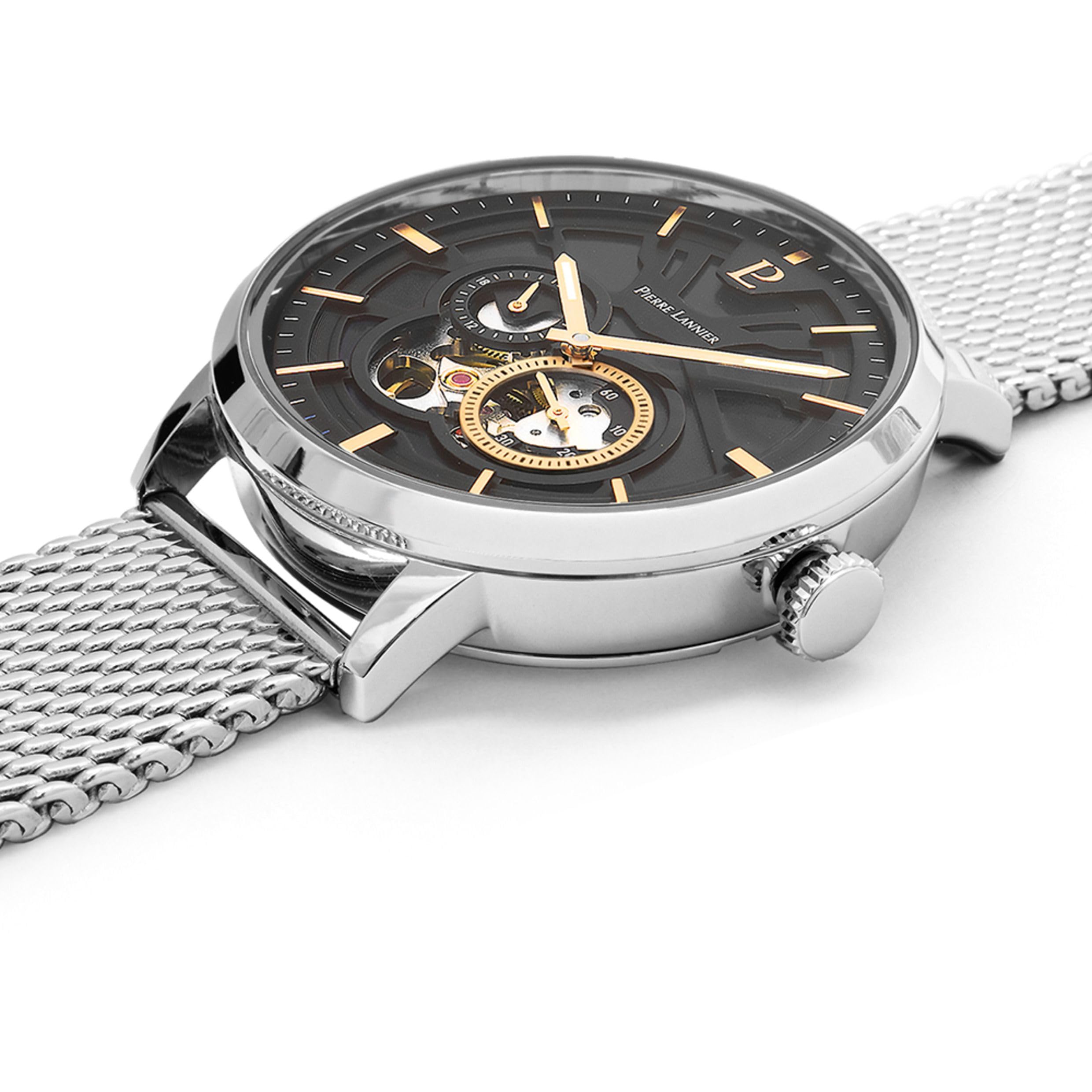 Pierre Lannier Trio Orologio Automatico Nero 42 mm