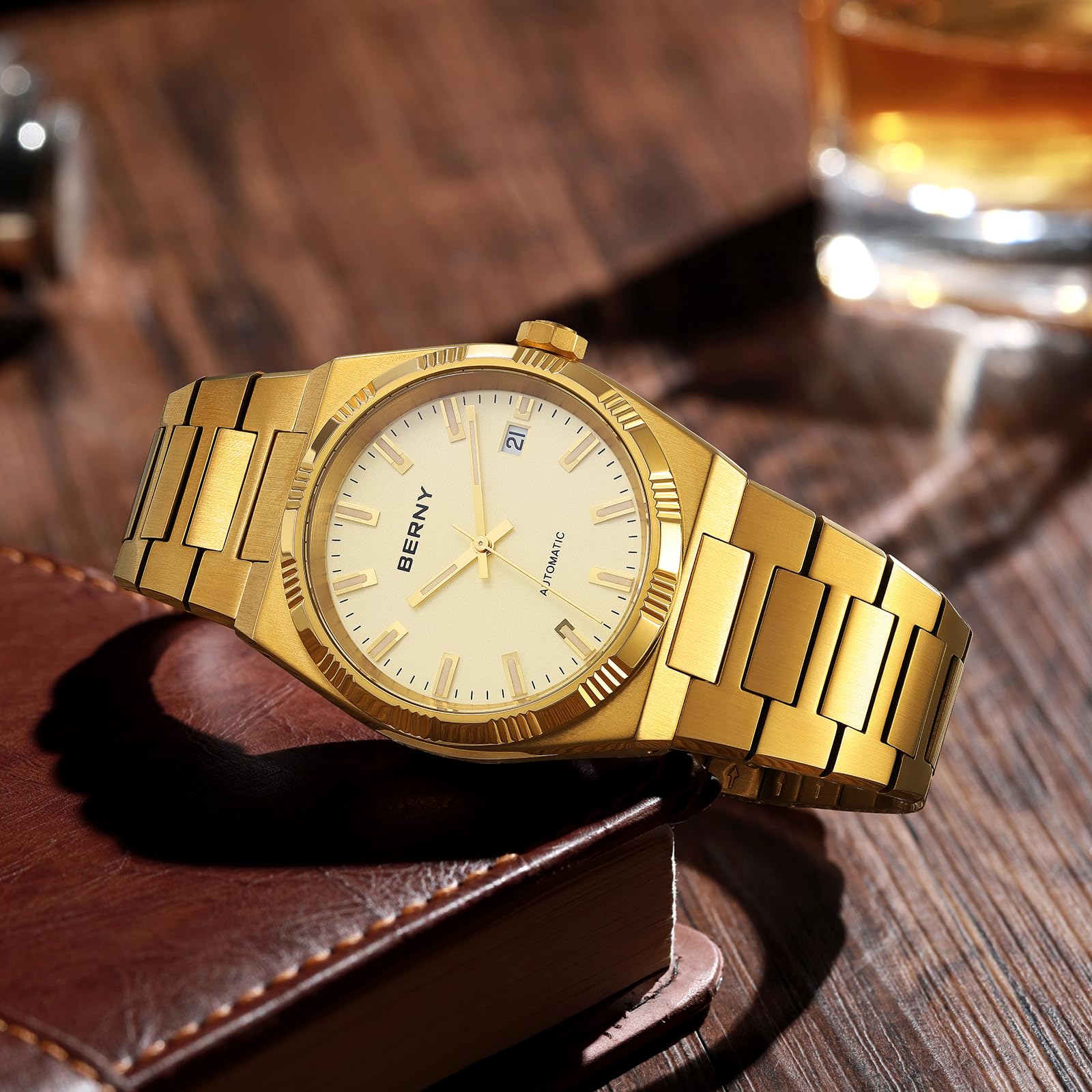 Berny AM053VM orologio automatico uomo oro 5ATM