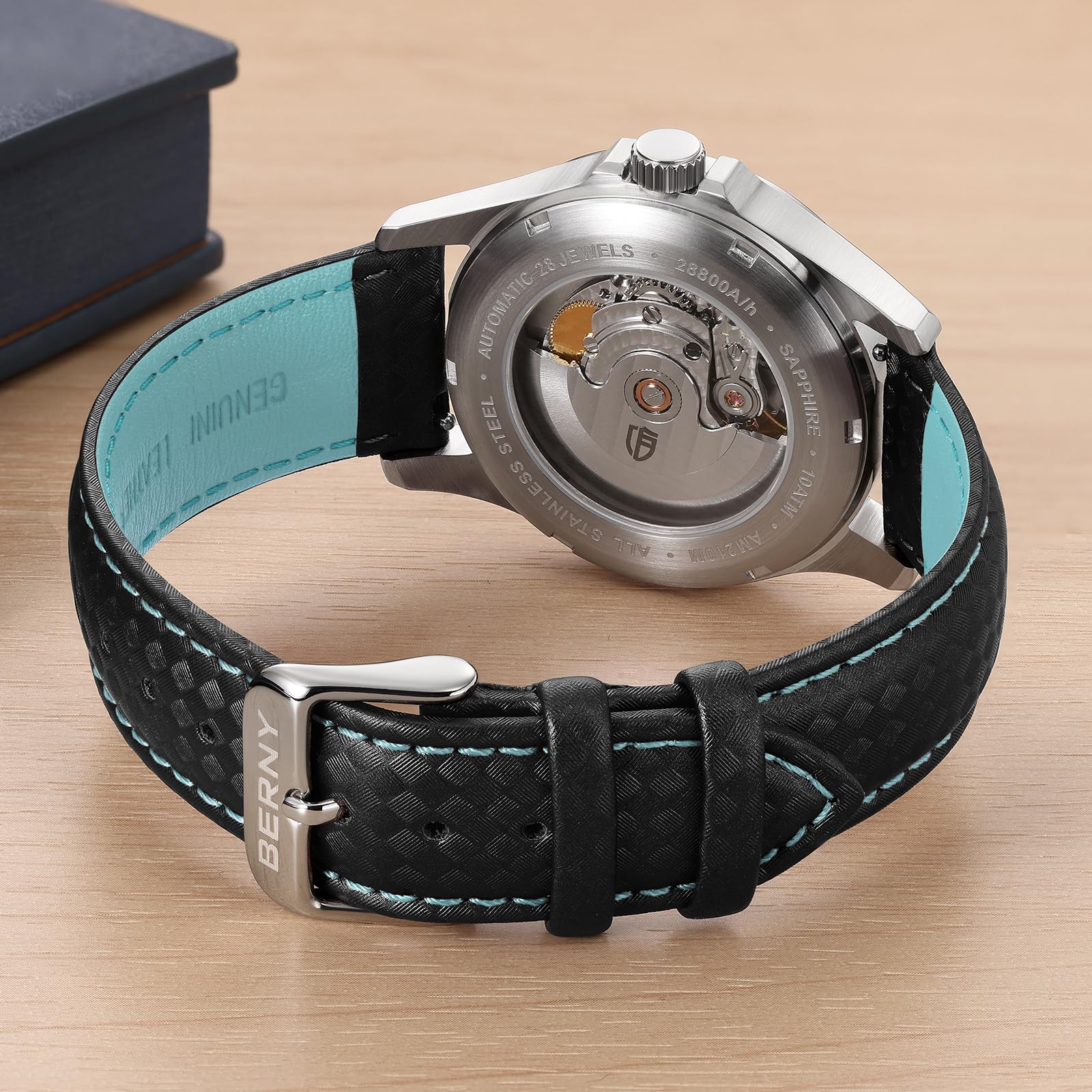 Berny Cinturino Orologio Silicone 22 mm Nero Sgancio Rapido