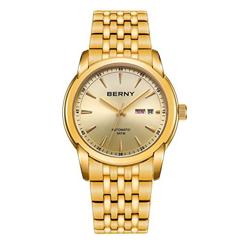 Berny Dress orologio scheletro oro automatico uomo