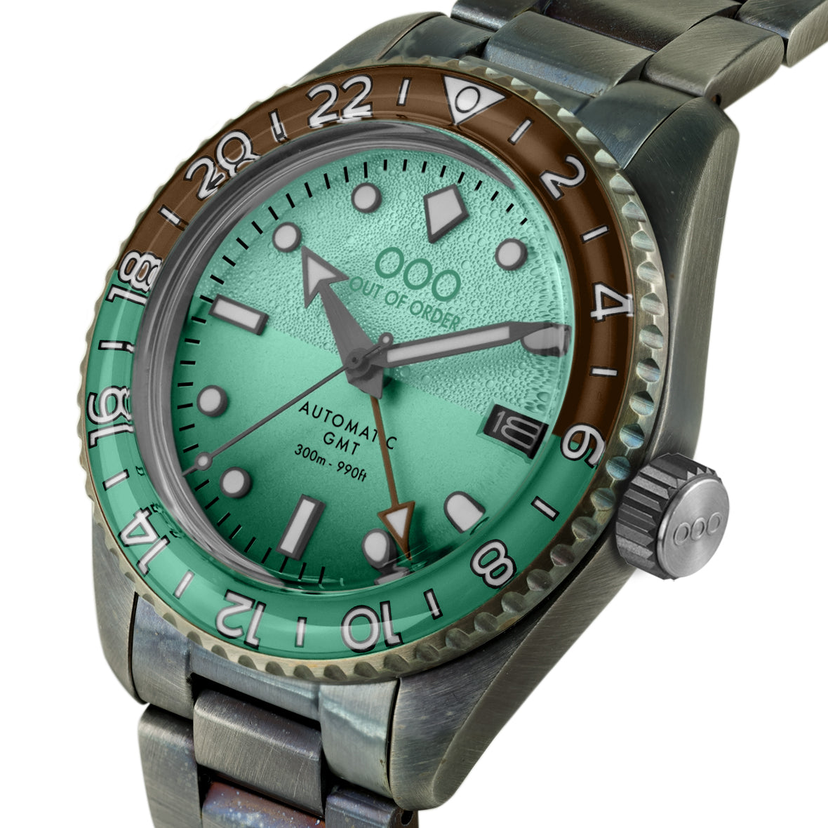 Out Of Order Shaker After 8 orologio GMT automatico verde 40 mm