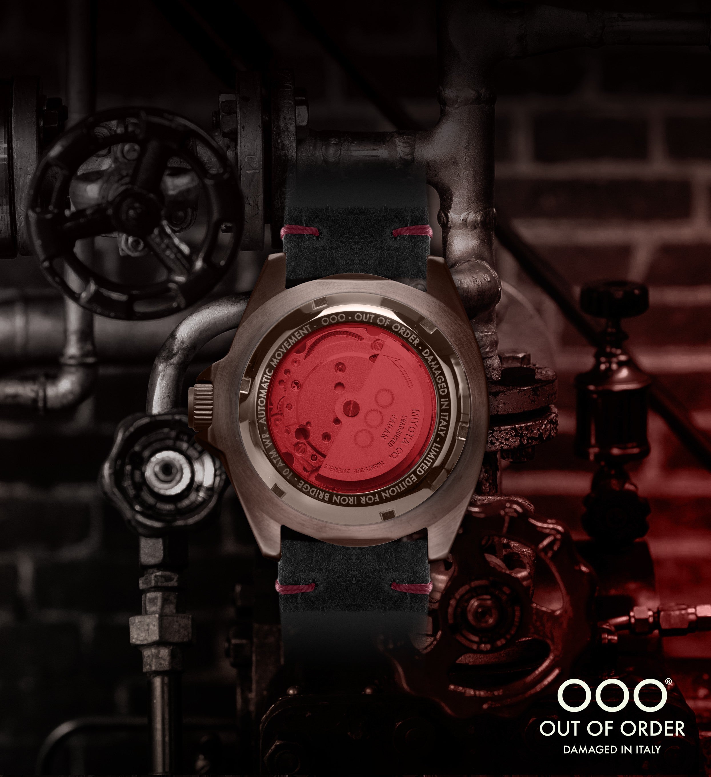 Out Of Order Automatico Crimson Red orologio bronzo 44 mm