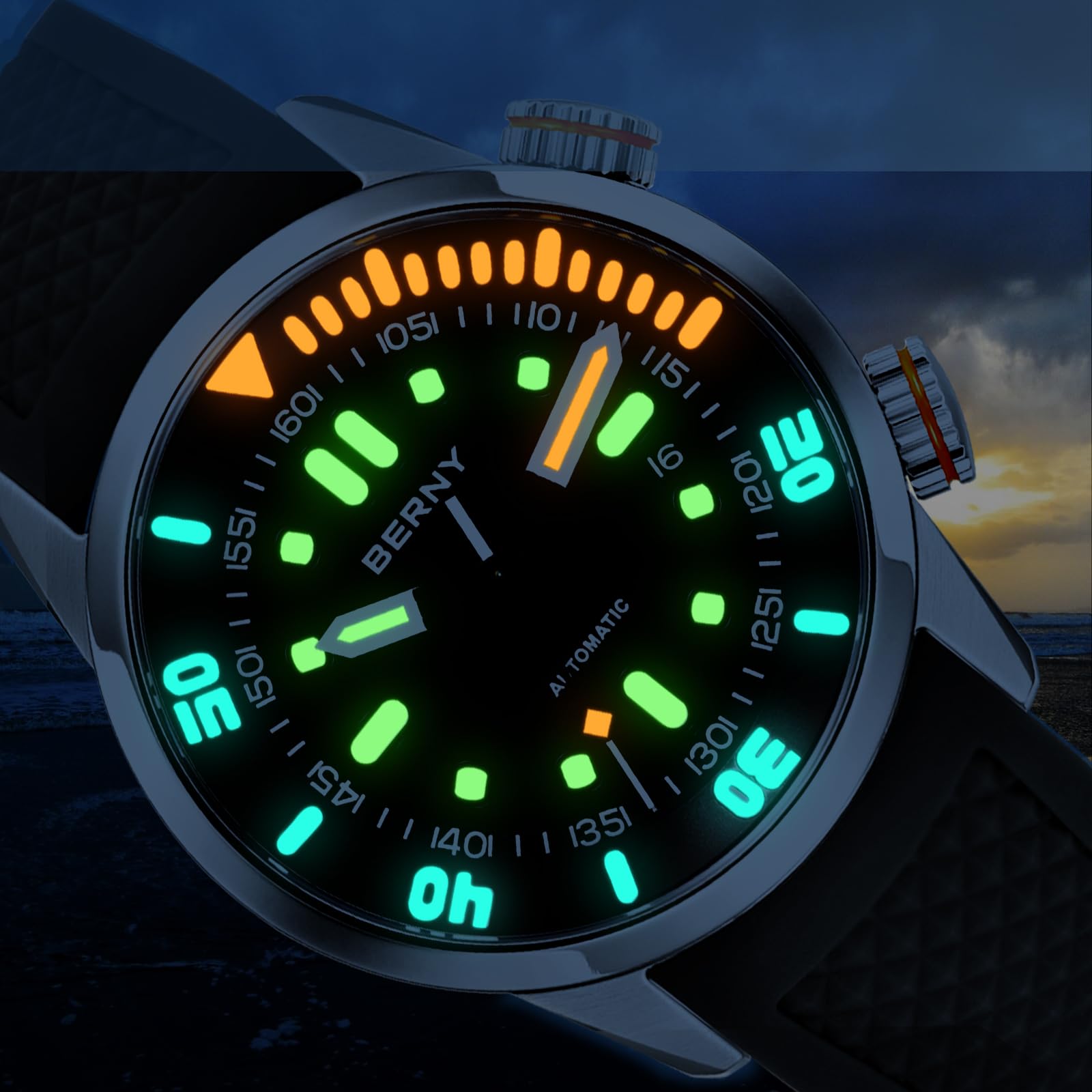 Berny Diver Collection orologio automatico nero 200M