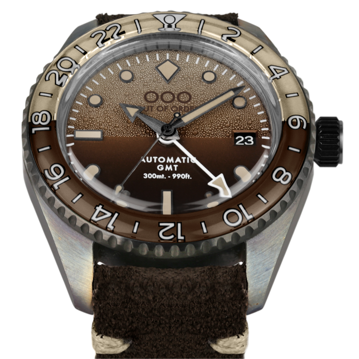 Out Of Order Shaker Irish Coffee orologio GMT 40 mm marrone