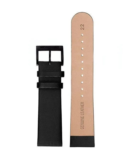 Mondaine Cinturino Pelle Nero 22 mm Fibbia Nera