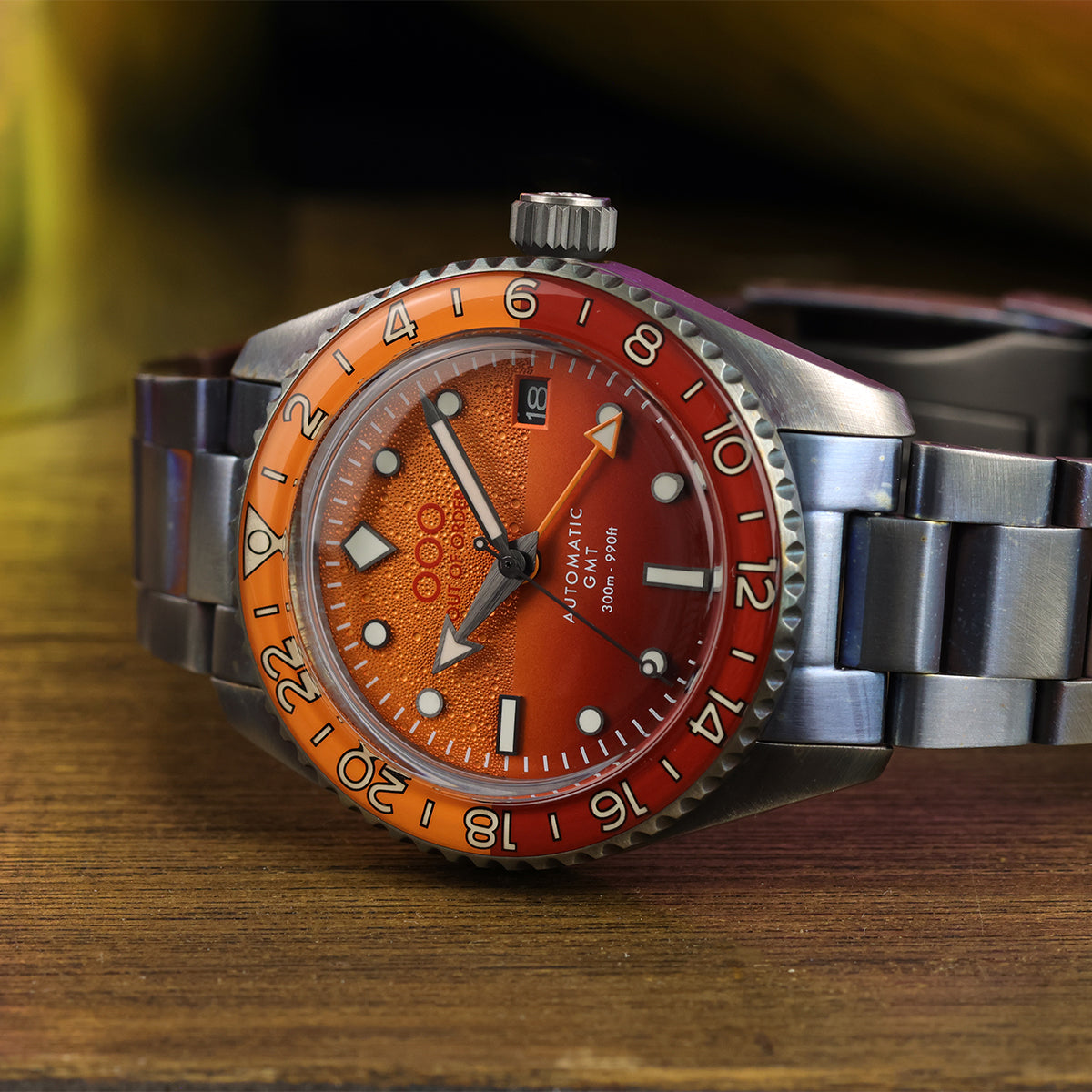 Out Of Order Negroni Orologio Automatico GMT 40mm Arancio