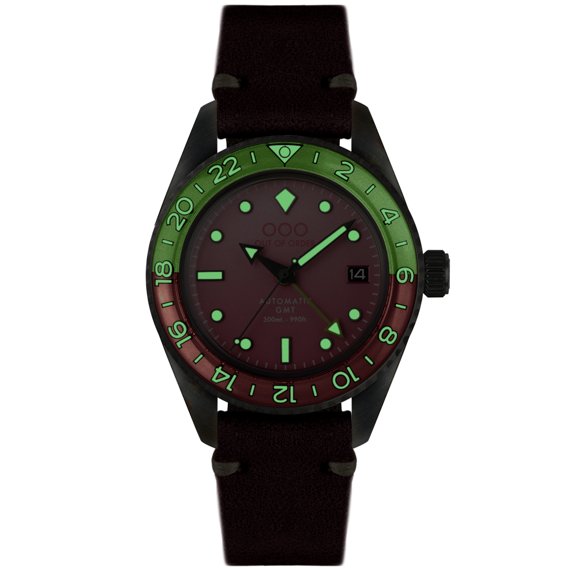 Out Of Order Cosmopolitan GMT Orologio 40mm Pelle Rosa