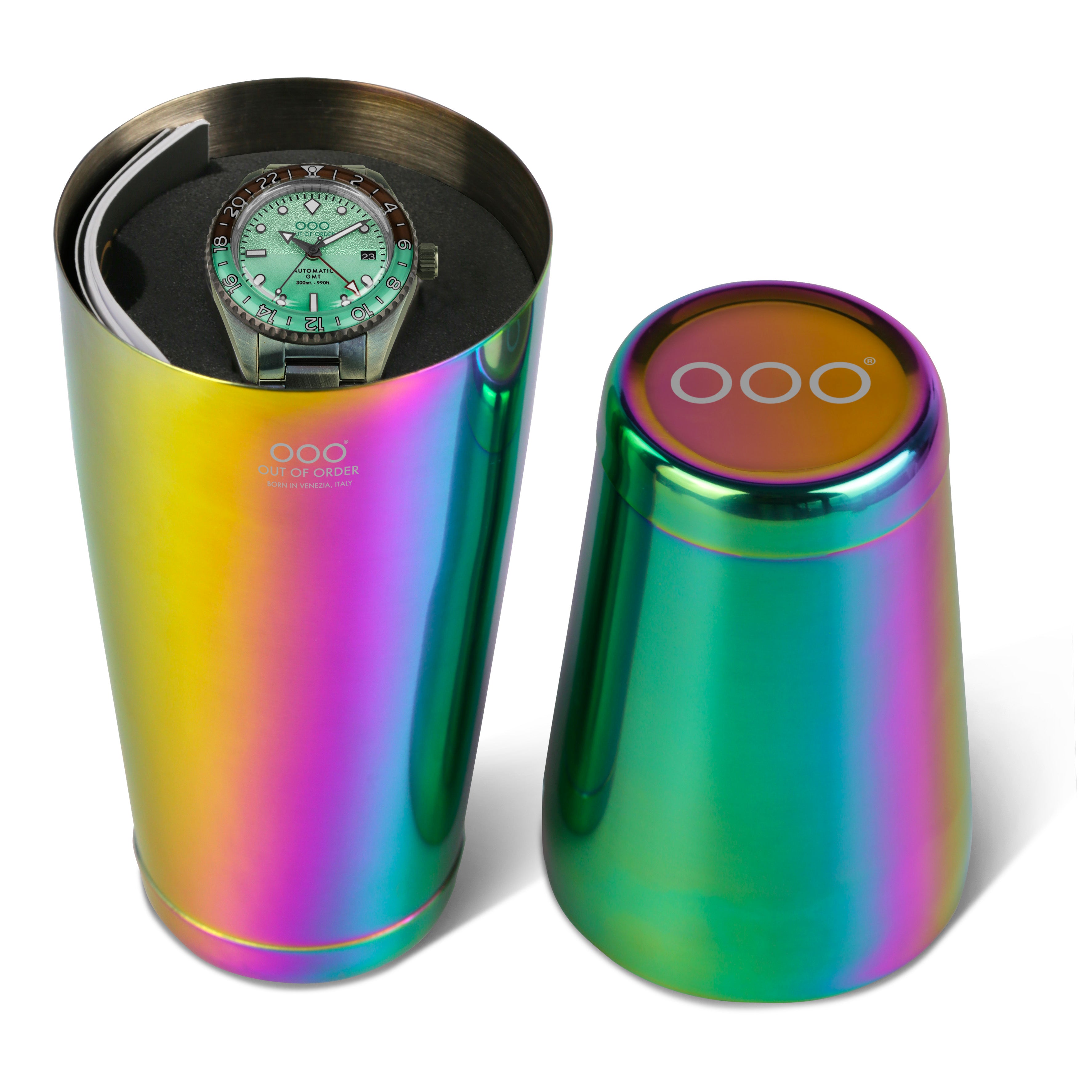 Out Of Order Shaker After 8 orologio GMT automatico verde 40 mm
