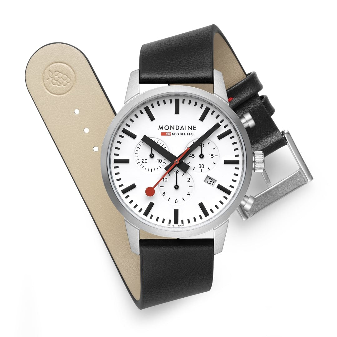 Mondaine Neo orologio cronografo 41mm bianco