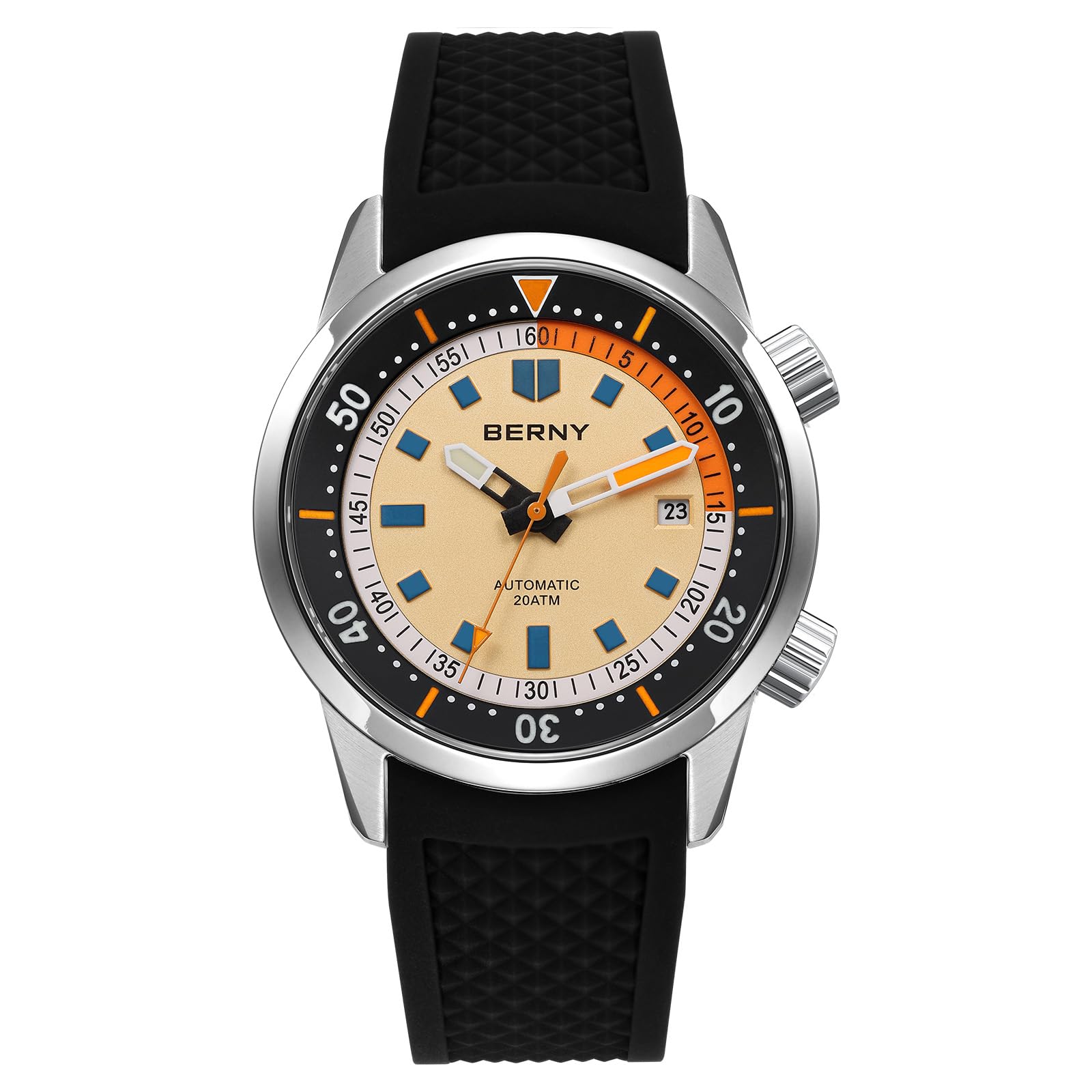 Berny Diver Orologio Uomo Automatico 20ATM Silicone