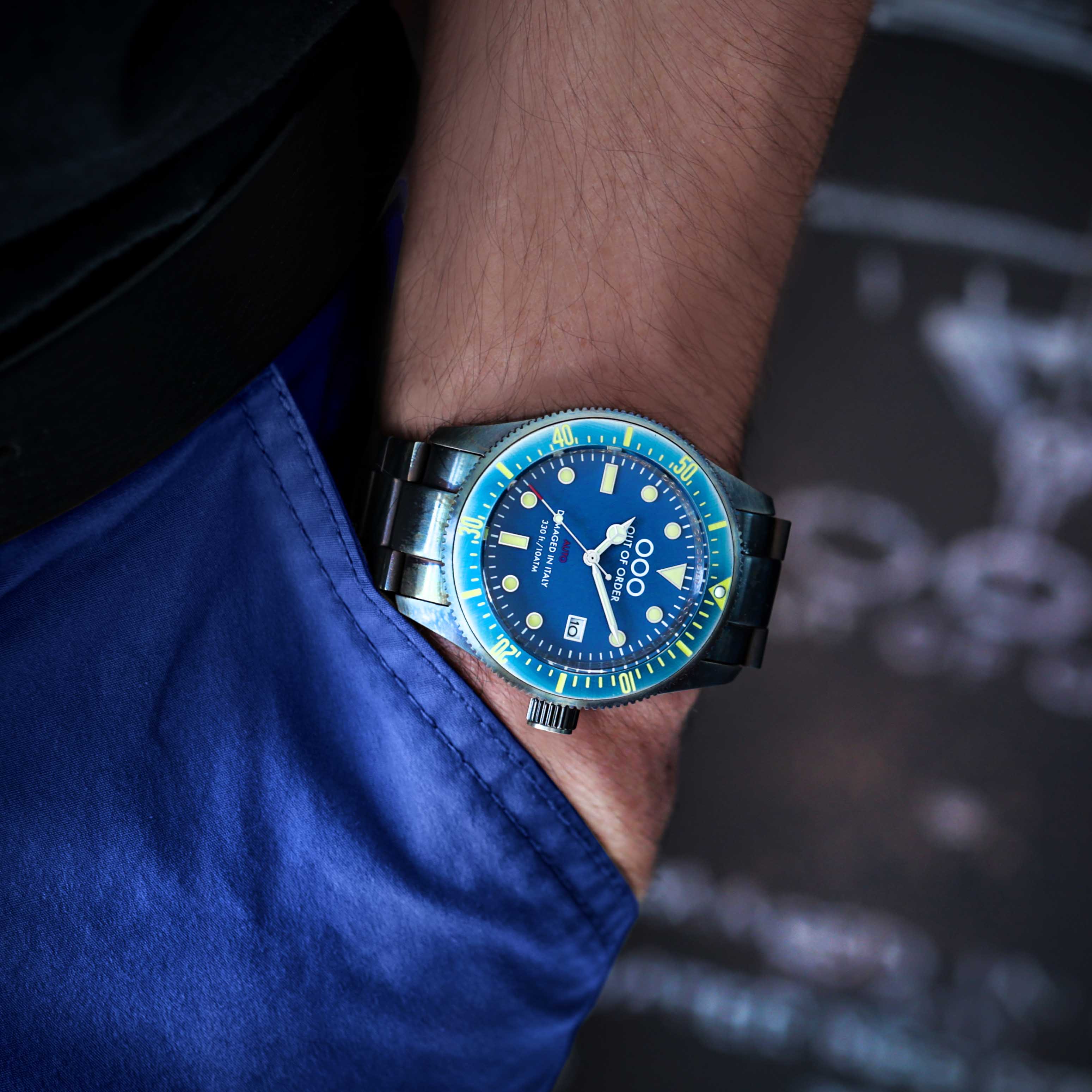Out Of Order Auto 2.0 Blue orologio automatico blu 44 mm