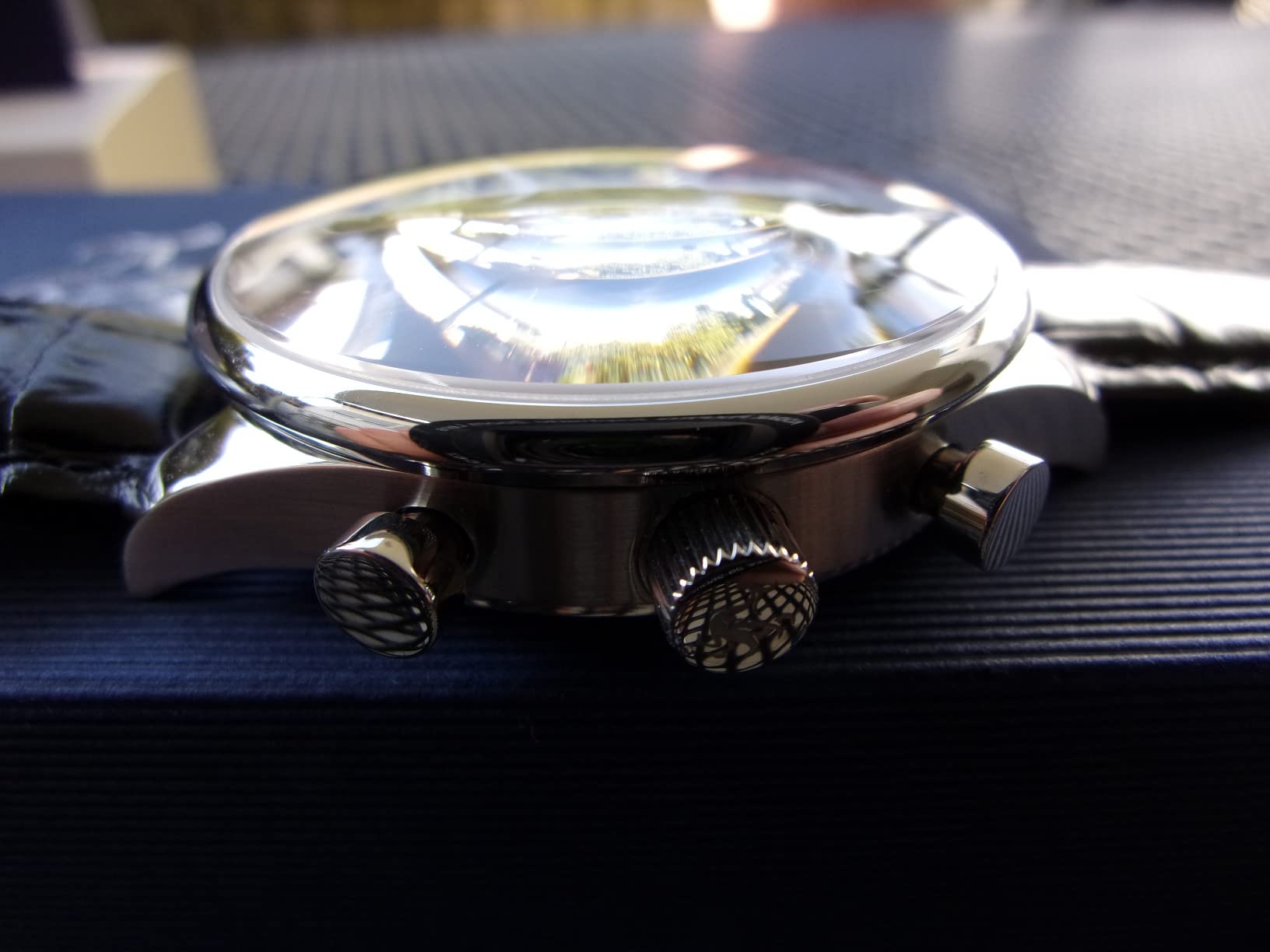 Suzaku Chronograph Orologio Quarzo Uomo 40 mm Blu Pelle