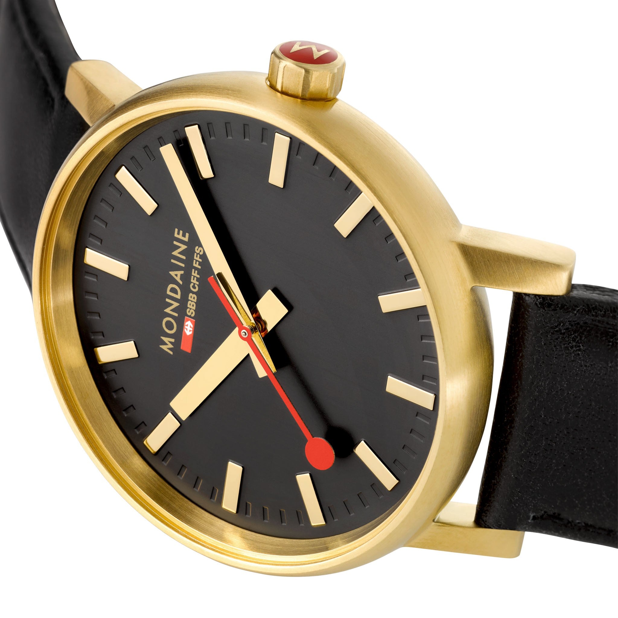 Mondaine evo2 Big orologio oro 40 mm pelle