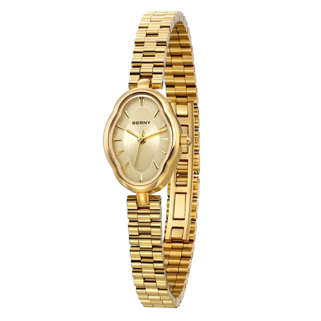 Berny Gold Orologio Donna Giallo Quarzo Vintage 3ATM