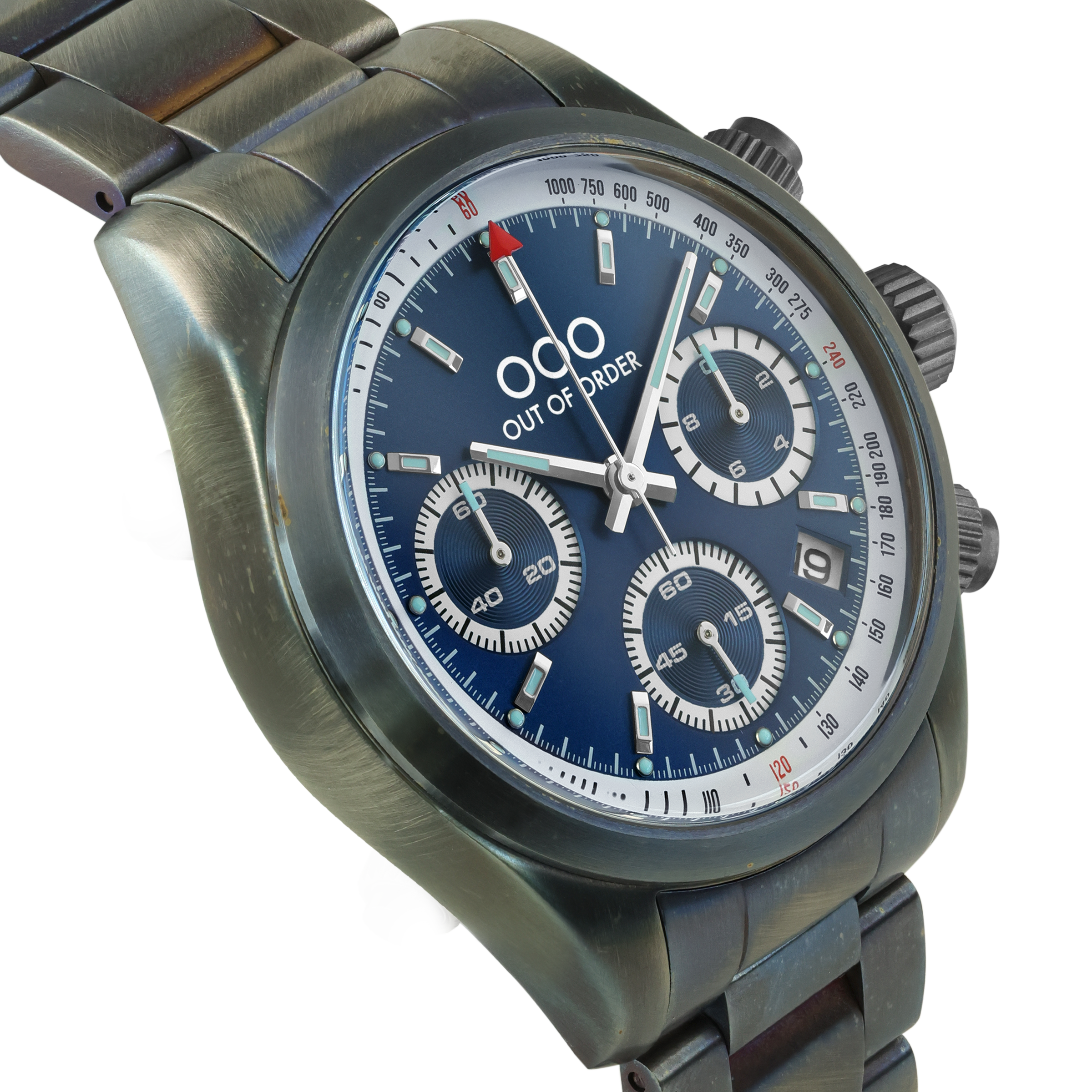 Out Of Order Sporty Cronografo orologio quarzo 40 mm acciaio blu