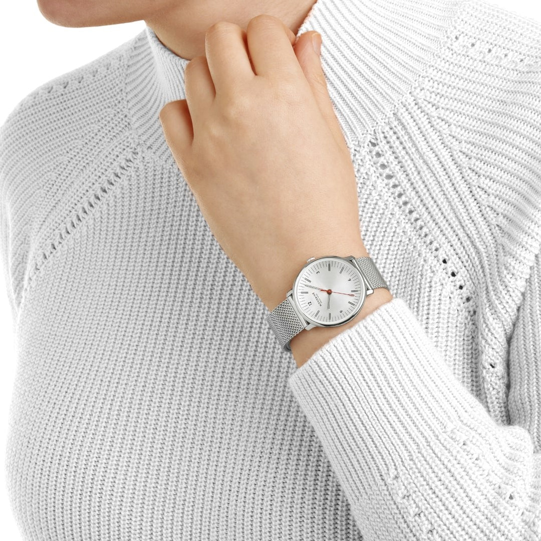Mondaine Doppio Silver orologio 33mm acciaio