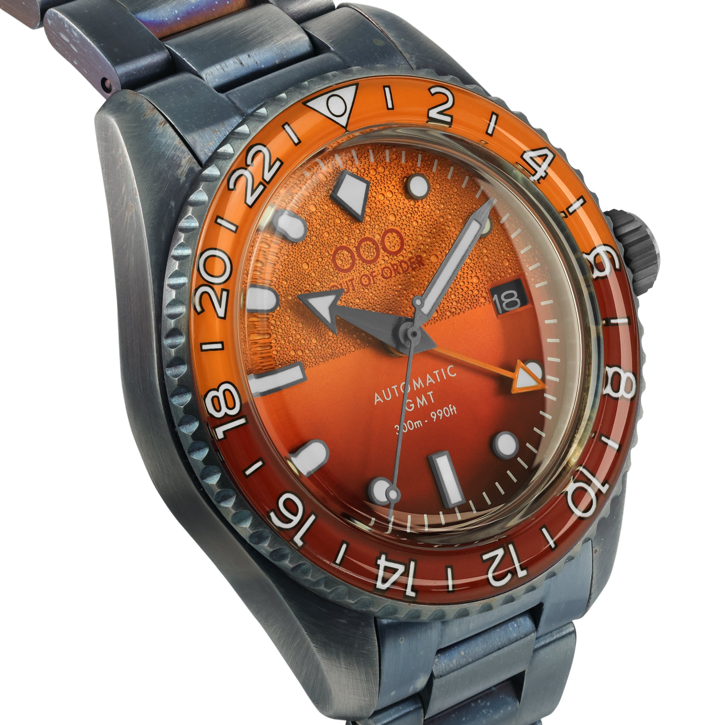 Out Of Order Negroni Orologio Automatico GMT 40mm Arancio