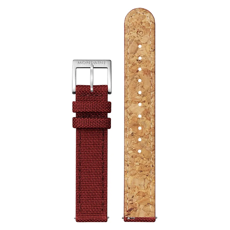 Mondaine Cinturino Tela Bordeaux 16 mm Tessuto