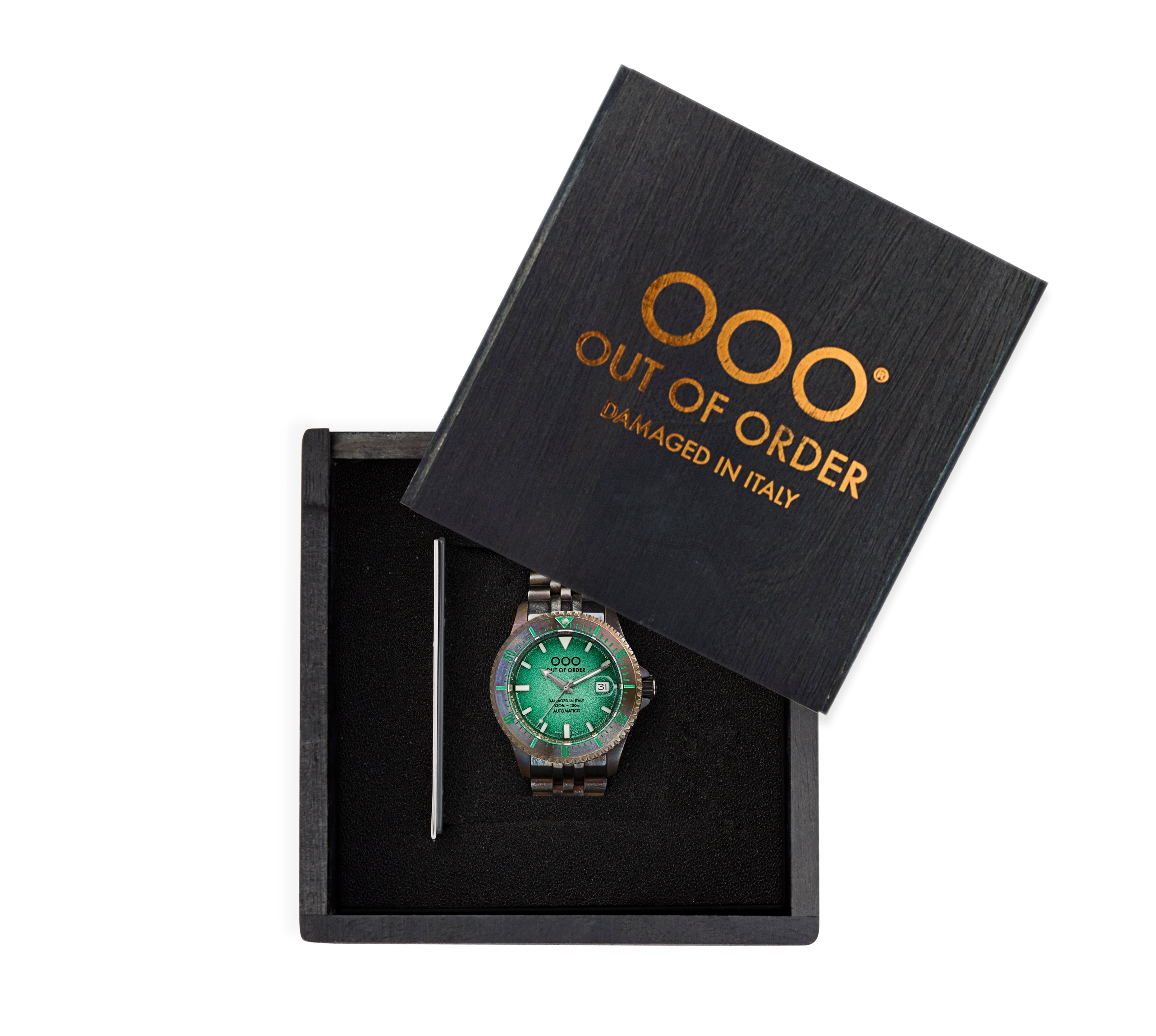 Out Of Order Automatico orologio verde acciaio 44 mm
