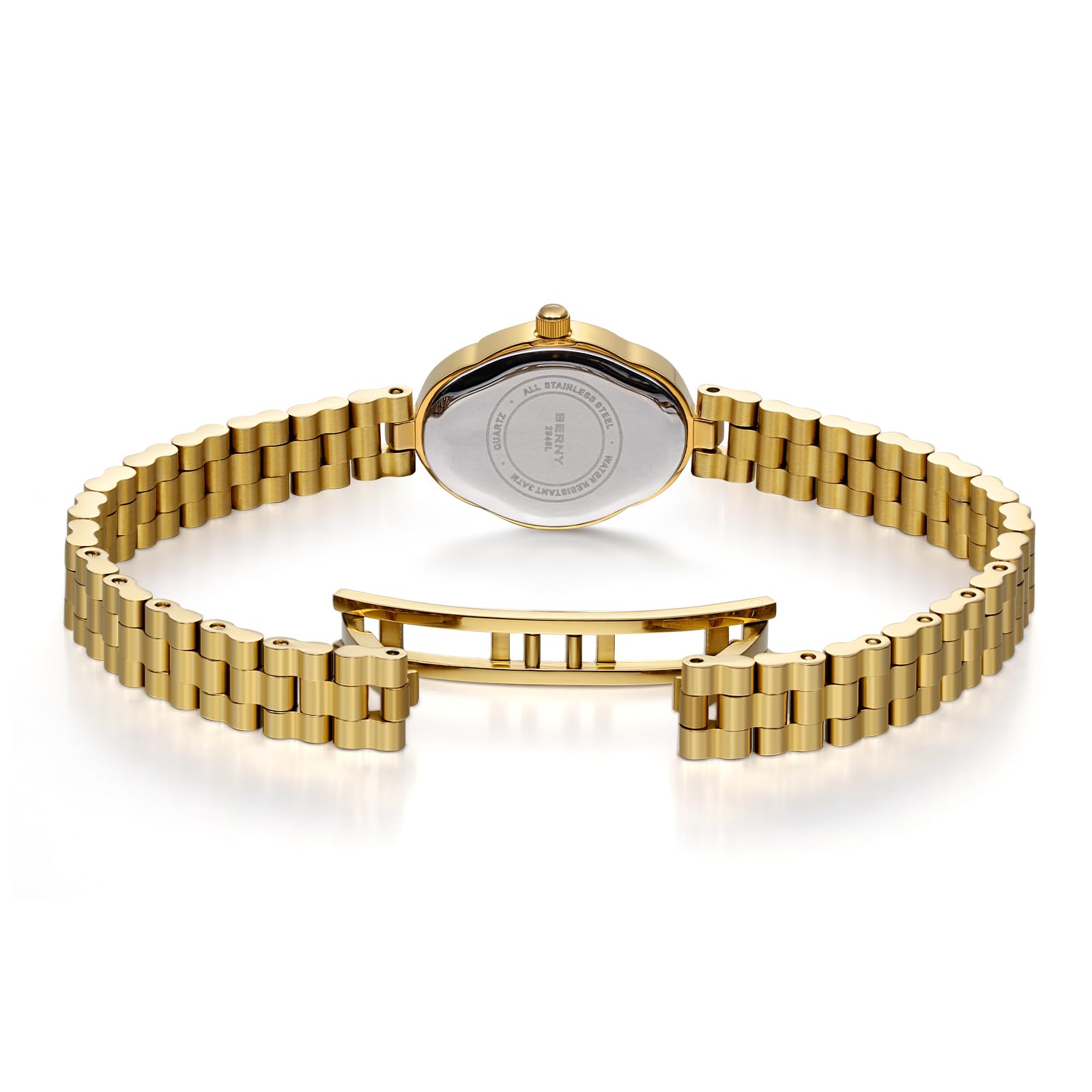 Berny Gold Orologio Donna Giallo Quarzo Vintage 3ATM