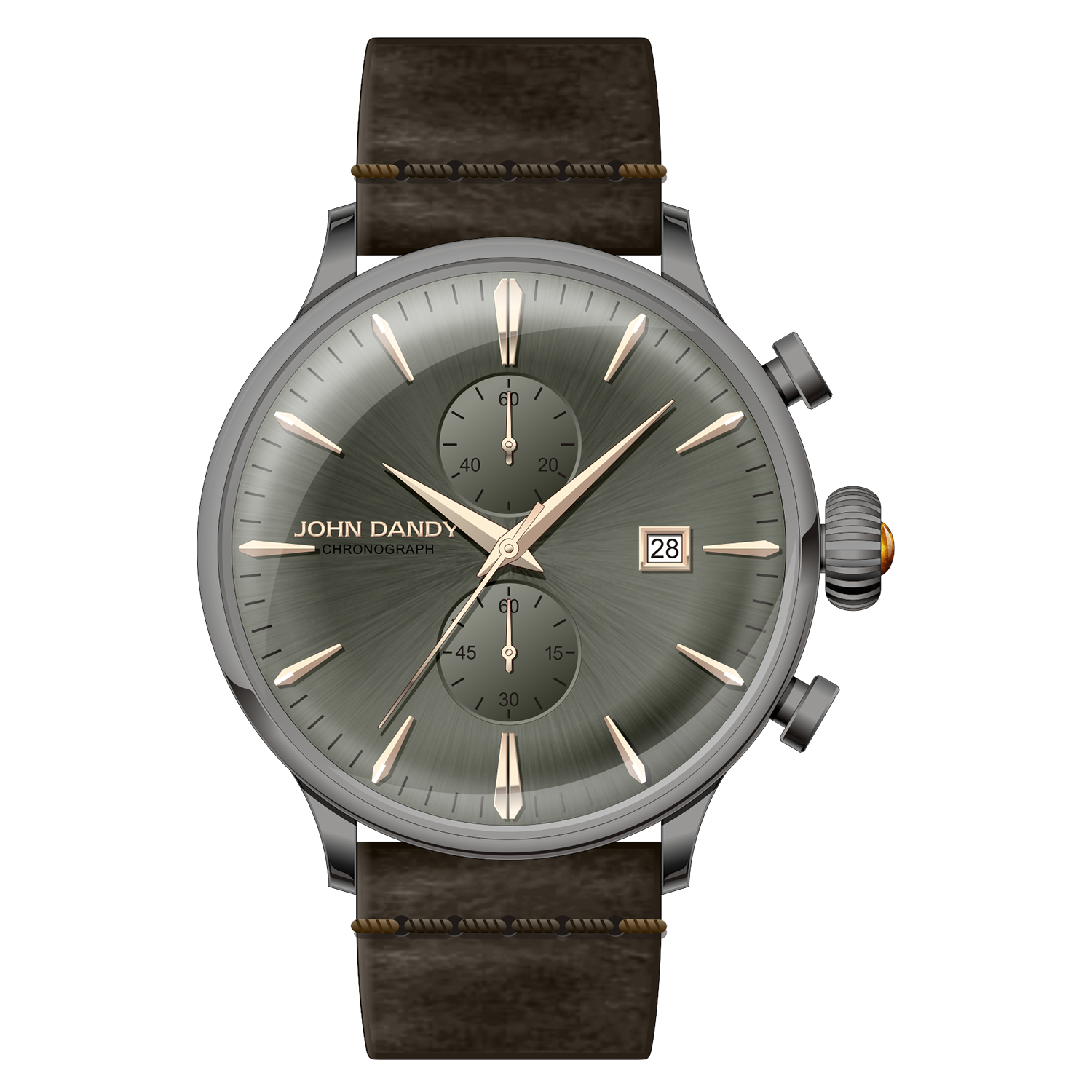 John Dandy JD2608 cronografo uomo quadrante nero