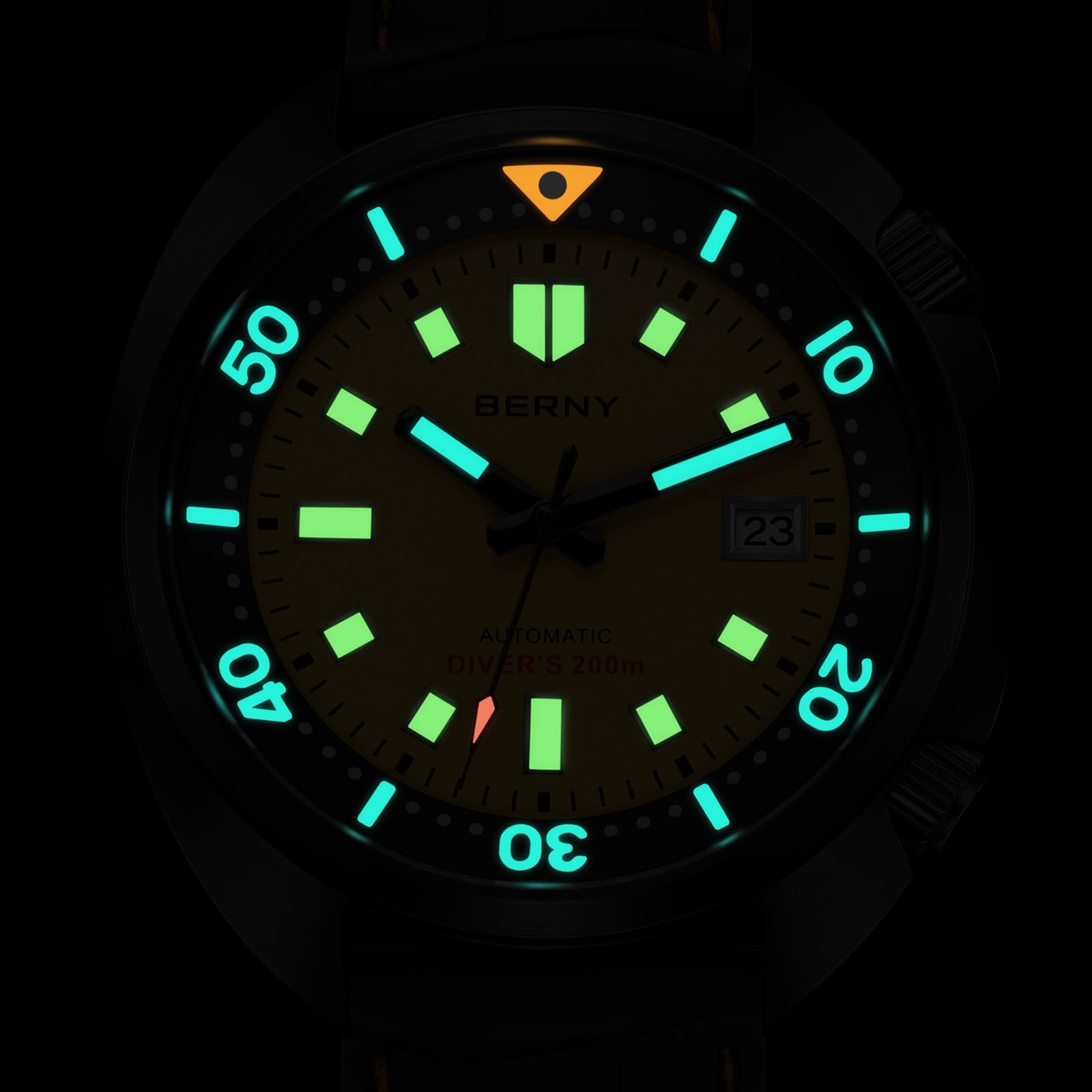 Berny Diver orologio automatico uomo giallo 200M