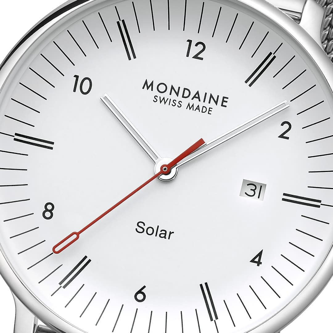 Mondaine Doppio Solar 41mm orologio bianco solare