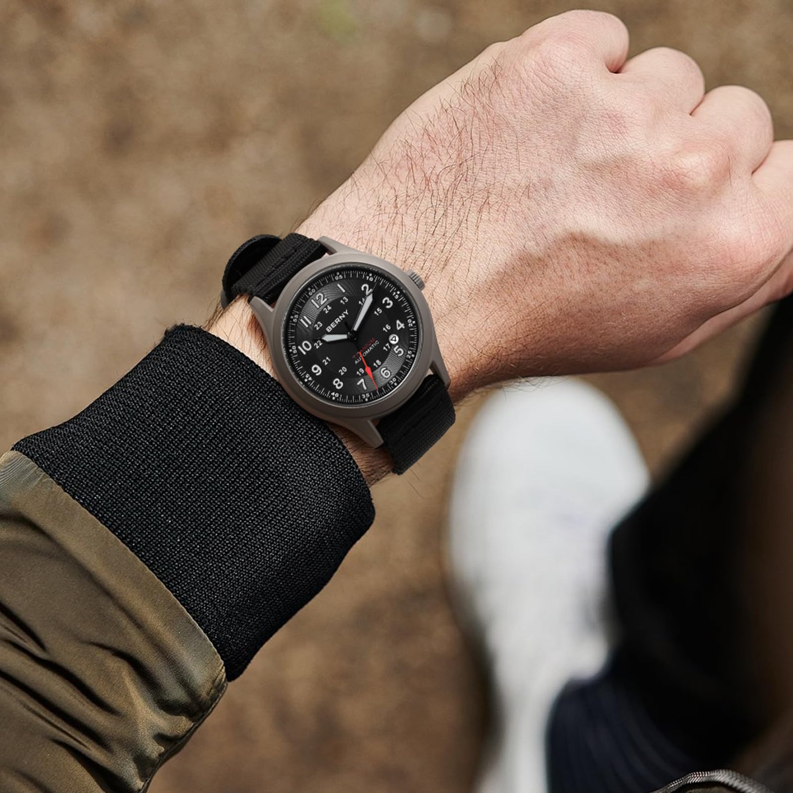 Berny Titanio Orologio Uomo Nero Automatico 10ATM