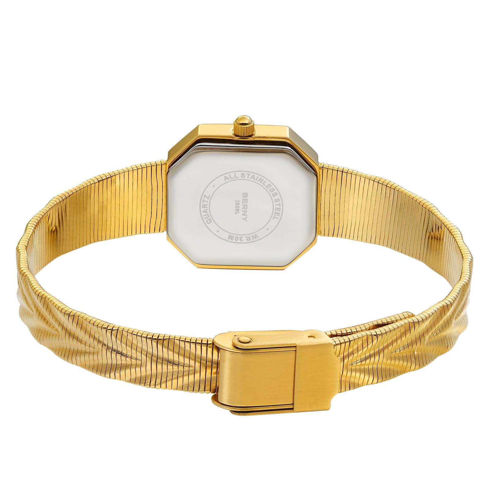 Berny Orologio Donna Quadrato Quarzo Verde Bracciale