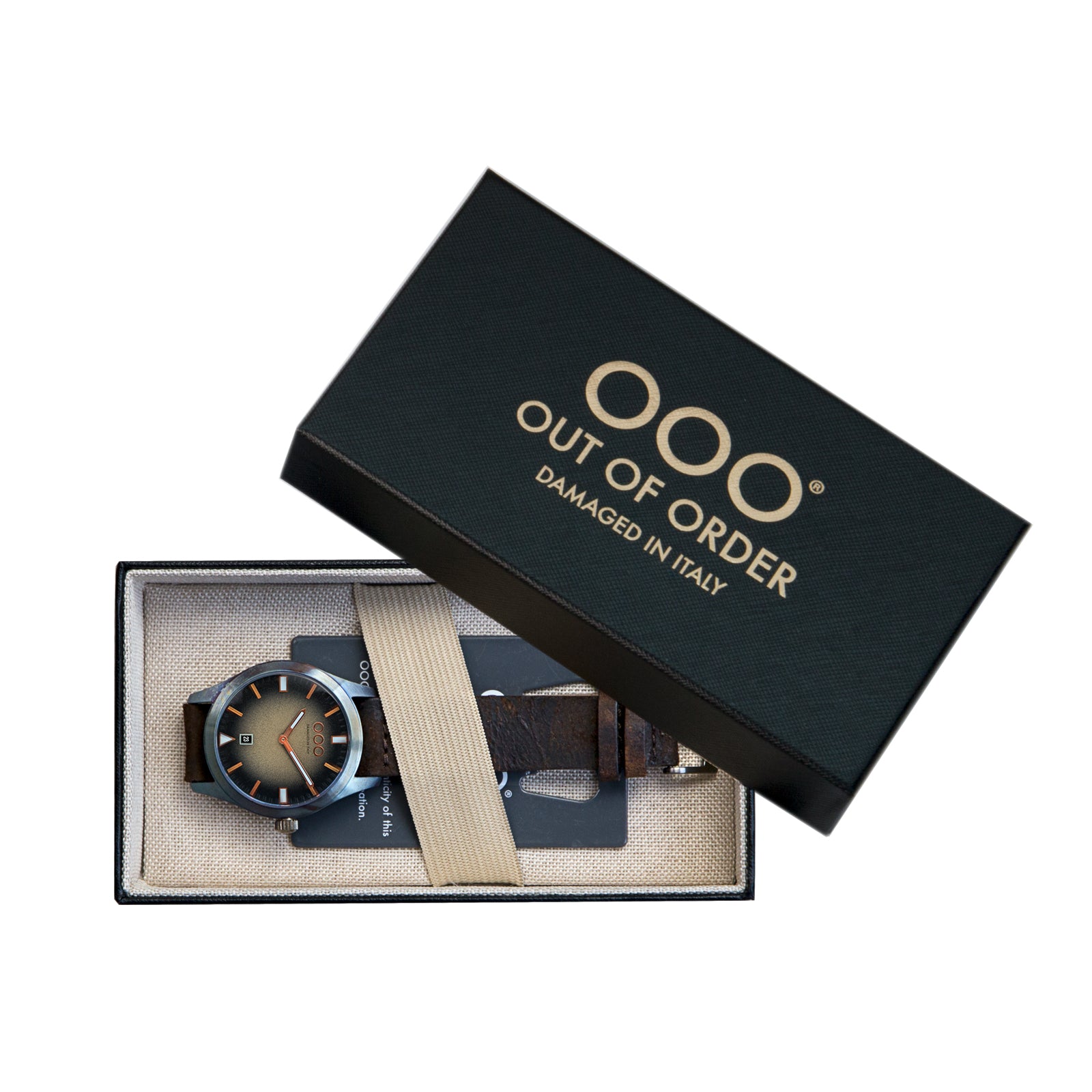 Out Of Order 143 Brown orologio quarzo marrone 40mm pelle