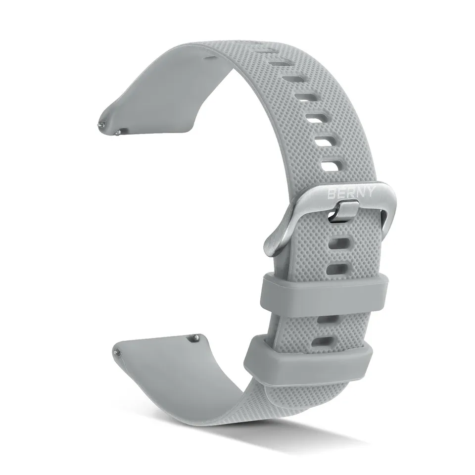 Berny Cinturino Orologio Silicone 22mm Grigio Chiaro