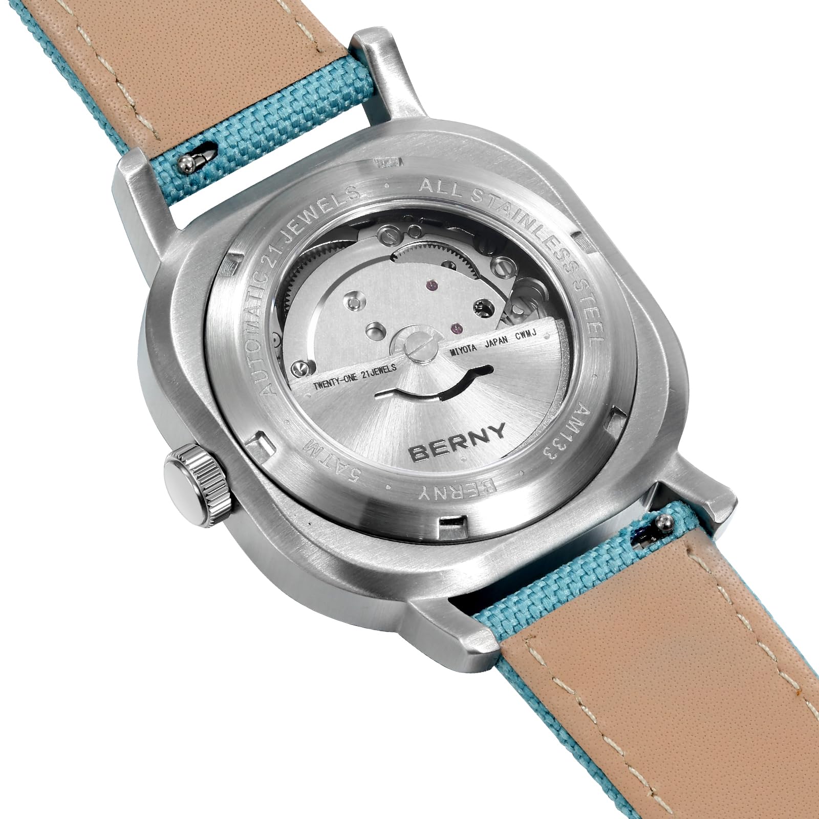 Berny Orologio Donna Azzurro Automatico Acciaio
