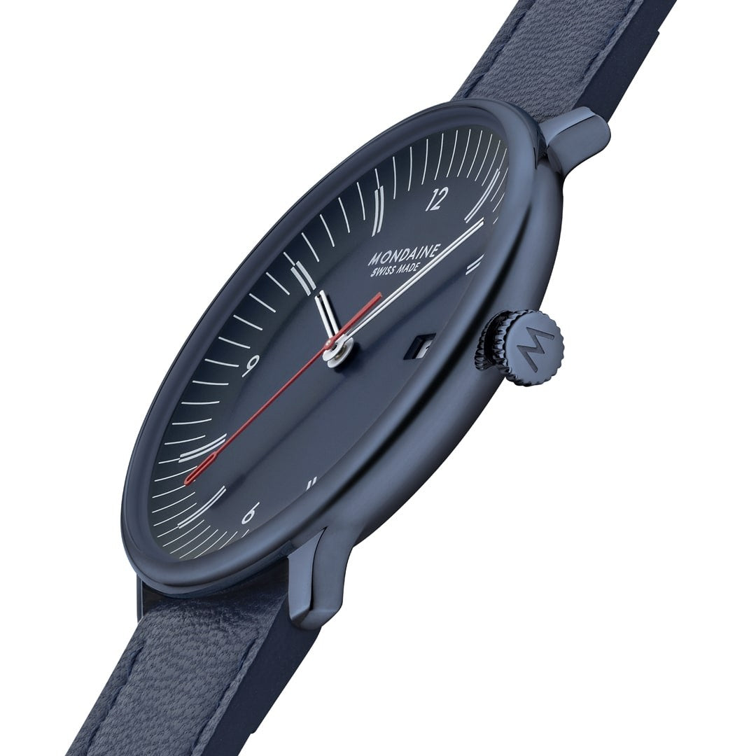 Mondaine Doppio Orologio Blu 41 mm Zaffiro