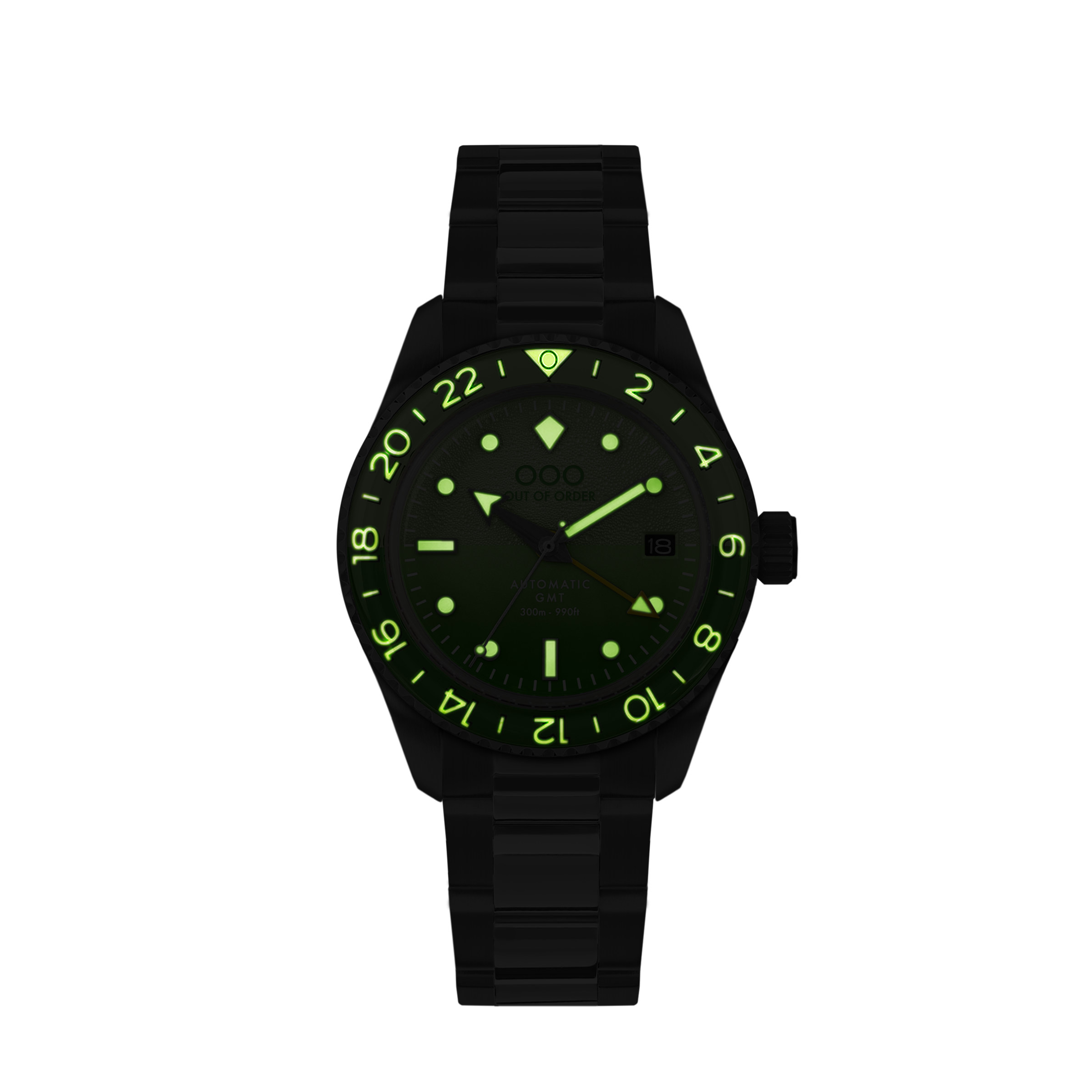 Out Of Order Shaker Midori orologio GMT 40 mm verde