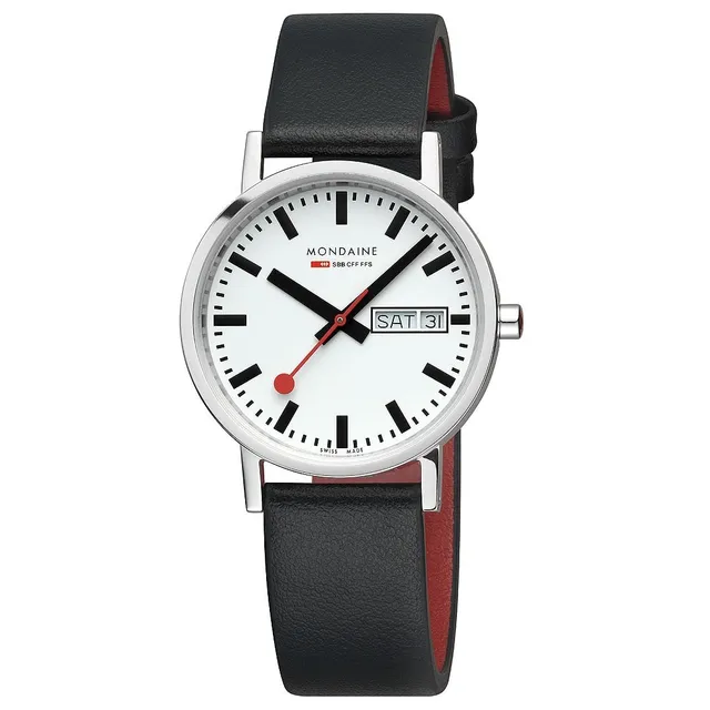 Mondaine Classic Day-Date orologio 36mm acciaio quarzo