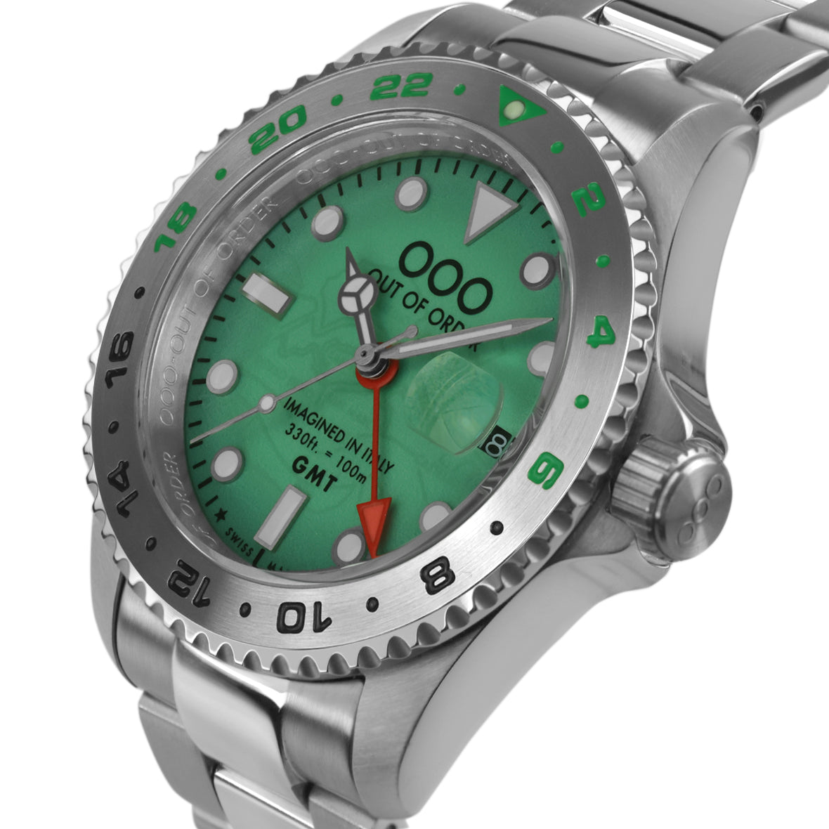 Out Of Order Casanova Venezia orologio GMT quarzo 44 mm verde