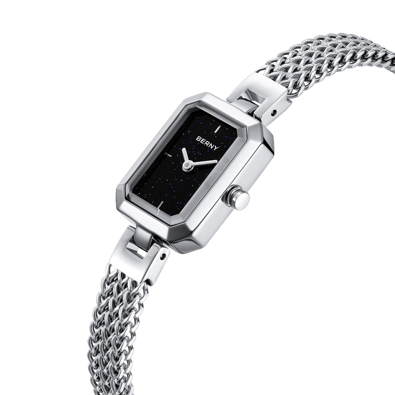 Berny Mini Rettangolare Orologio Donna Acciaio 3ATM