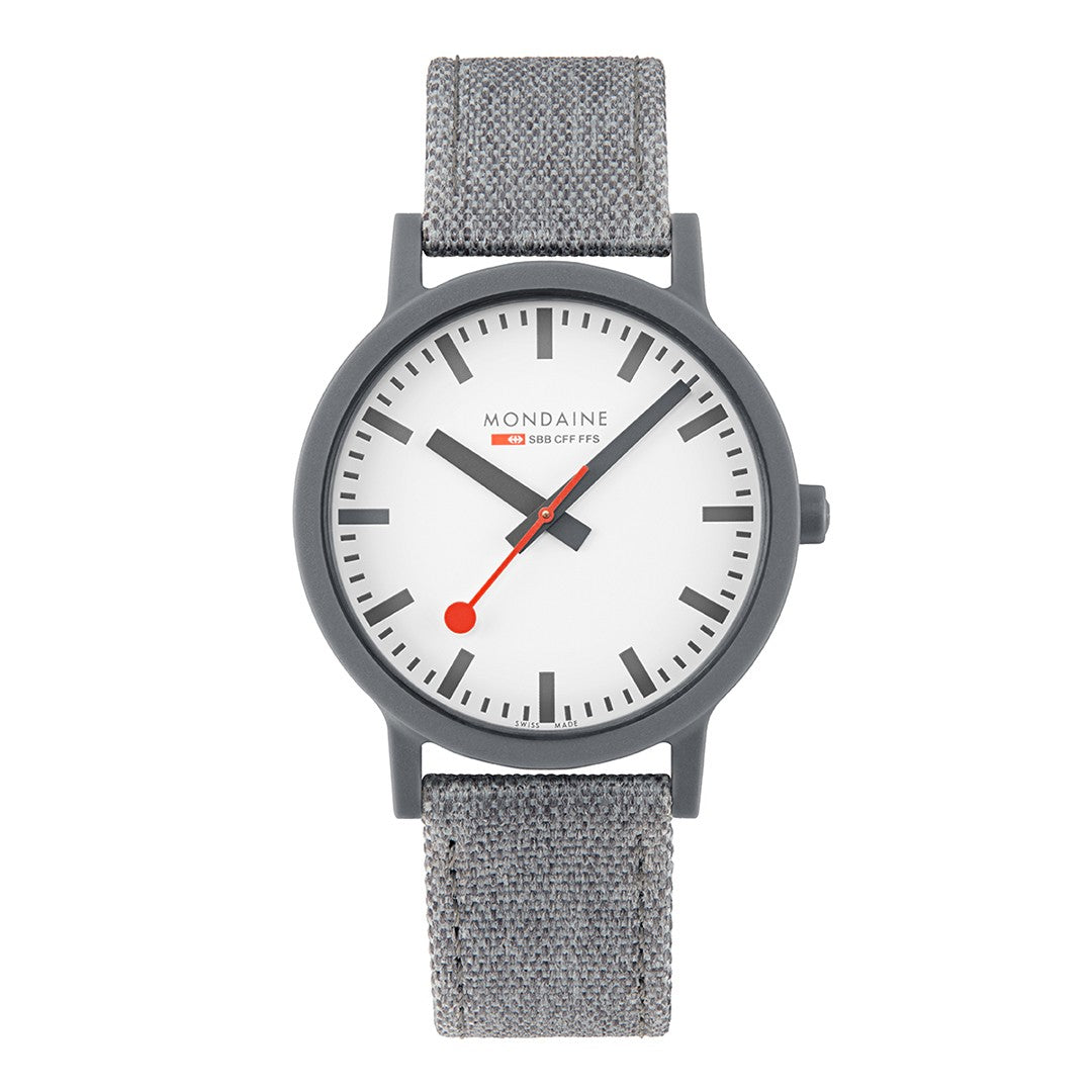 Mondaine Essence Grigio 41mm orologio tessuto