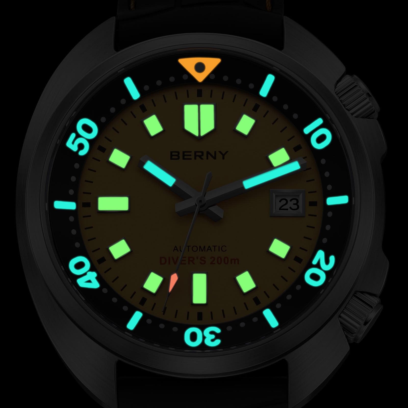 Berny Diver 200M Orologio Uomo Automatico Giallo Zaffiro