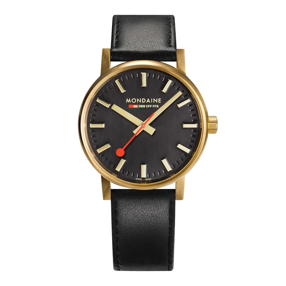 Mondaine evo2 Big orologio oro 40 mm pelle