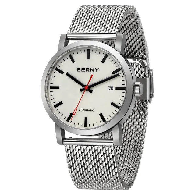 Berny Classic orologio automatico tutto bianco luminoso