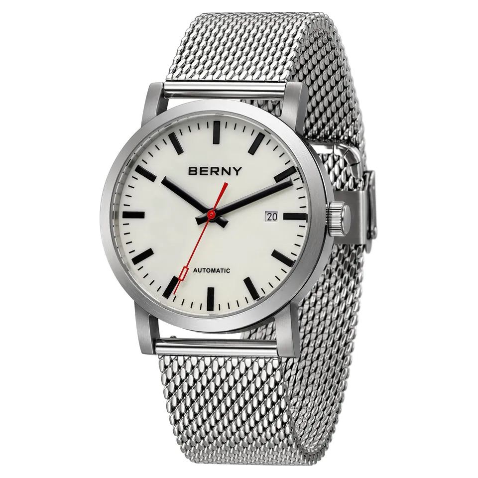 Berny Classic orologio automatico tutto bianco luminoso
