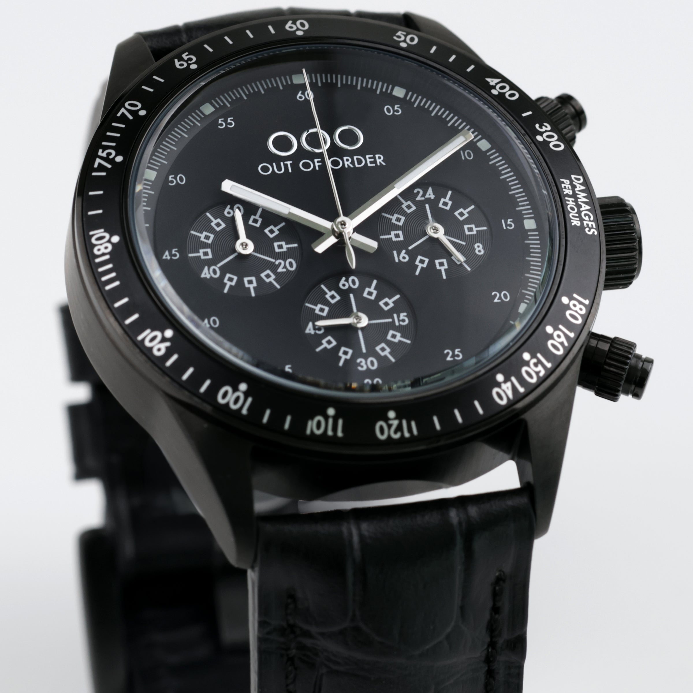 Out Of Order Night Ops orologio cronografo nero pelle 42 mm